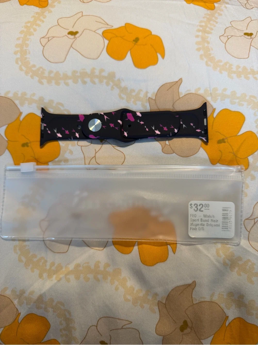 Fighting Eel Black & Pink Origami Fish Apple Watch Band